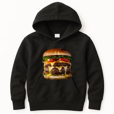 Funny Cheeseburger Hamburger Meet Eater Foodie Design Kids Hoodie