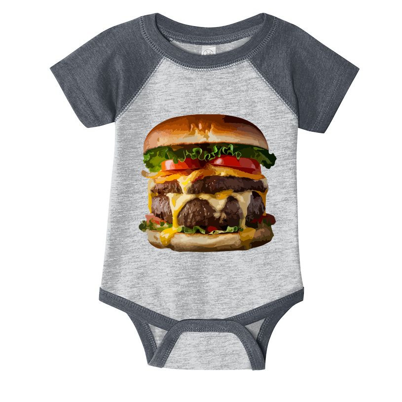 Funny Cheeseburger Hamburger Meet Eater Foodie Design Infant Baby Jersey Bodysuit