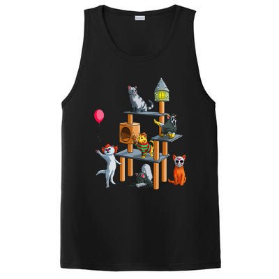 Funny Cat Horror Movies Cute Halloween For Cat Kitty Lovers PosiCharge Competitor Tank