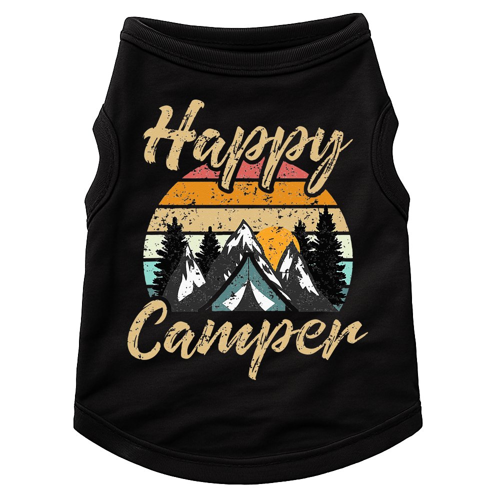Funny Camping Hiking Lover Present Happy Camper Gift Doggie Tank