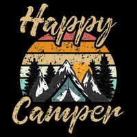Funny Camping Hiking Lover Present Happy Camper Gift Bucket Hat