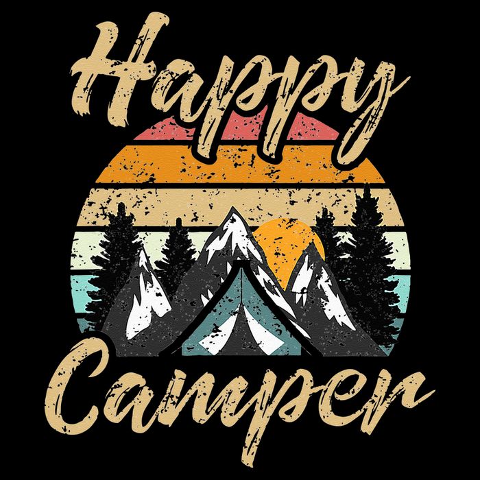 Funny Camping Hiking Lover Present Happy Camper Gift Bucket Hat