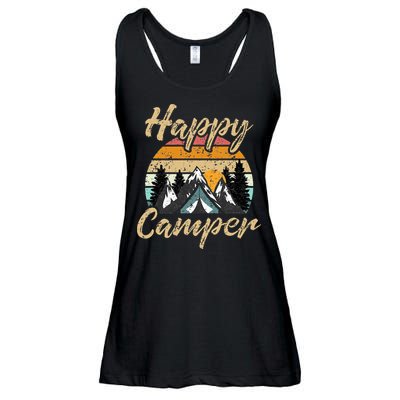 Funny Camping Hiking Lover Present Happy Camper Gift Ladies Essential Flowy Tank