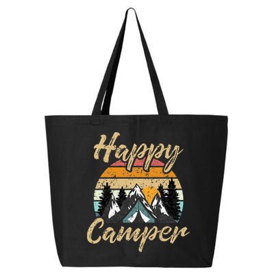 Funny Camping Hiking Lover Present Happy Camper Gift 25L Jumbo Tote