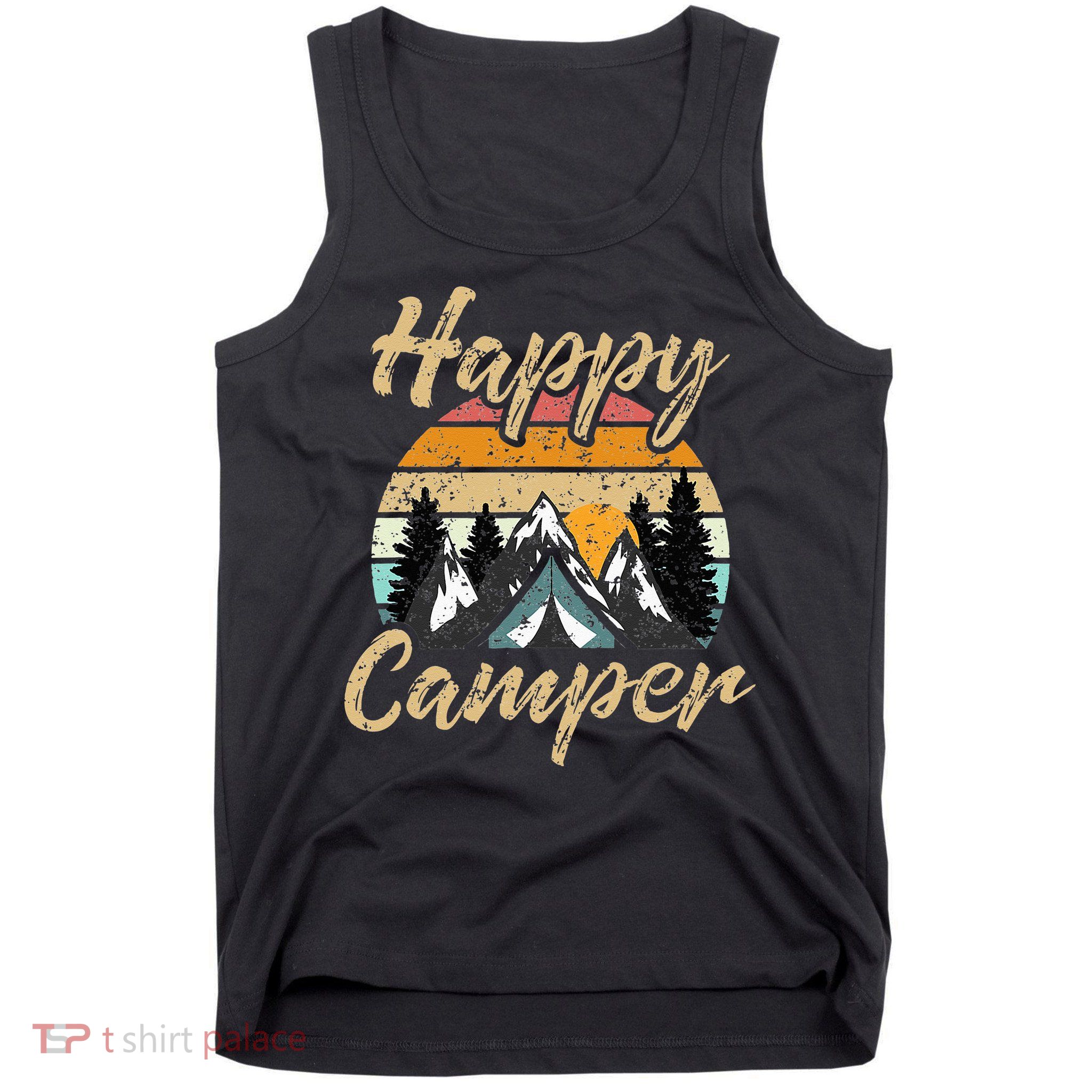 Funny Camping Hiking Lover Present Happy Camper Gift Tank Top