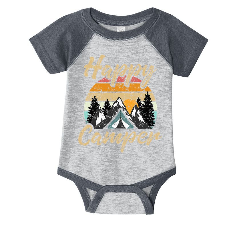 Funny Camping Hiking Lover Present Happy Camper Gift Infant Baby Jersey Bodysuit