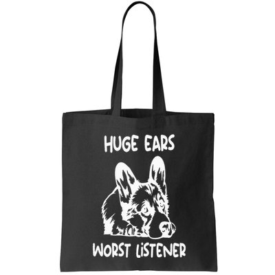 funny corgi huge ears worst listener Bag