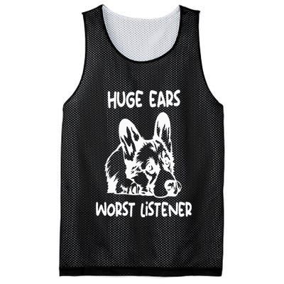 funny corgi huge ears worst listener Mesh Reversible Basketball Jersey Tank