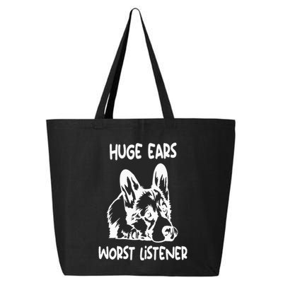 funny corgi huge ears worst listener 25L Jumbo Tote