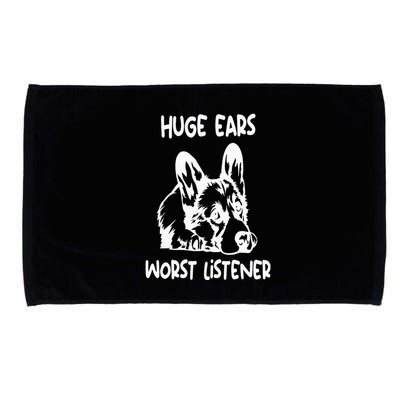 funny corgi huge ears worst listener Microfiber Hand Towel