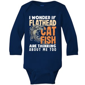 Funny Catfish Hunter Catfish Enthusiast Flathead Catfish Great Gift Baby Long Sleeve Bodysuit