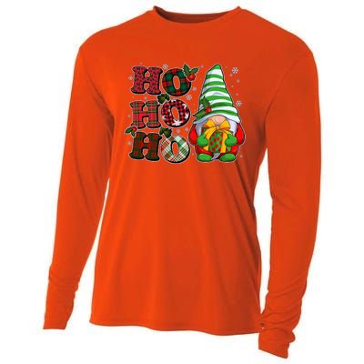 Funny Christmas Ho Ho Ho Gnome Cooling Performance Long Sleeve Crew