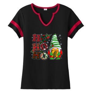 Funny Christmas Ho Ho Ho Gnome Ladies Halftime Notch Neck Tee