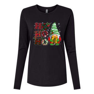 Funny Christmas Ho Ho Ho Gnome Womens Cotton Relaxed Long Sleeve T-Shirt