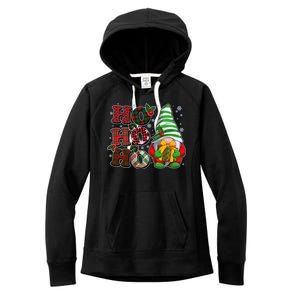 Funny Christmas Ho Ho Ho Gnome Women's Fleece Hoodie