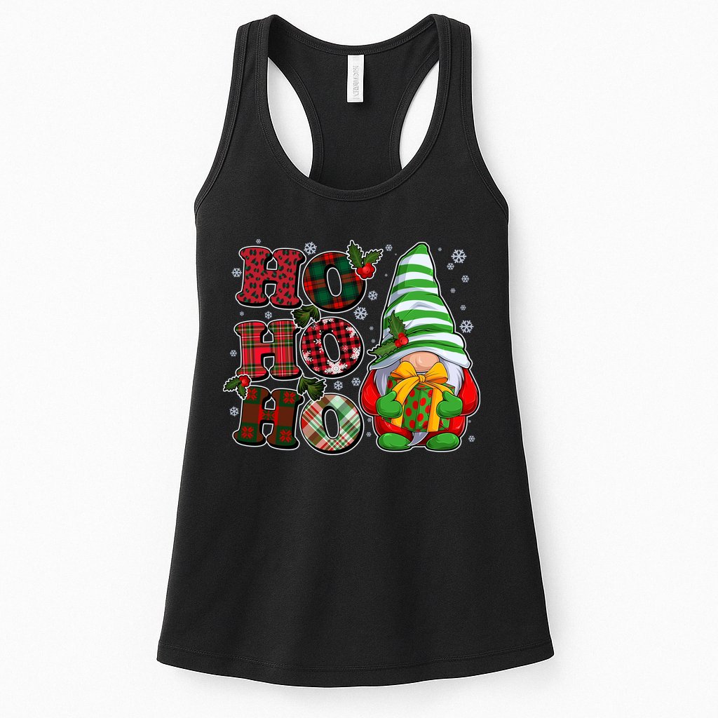 Funny Christmas Ho Ho Ho Gnome Womens Tank Top
