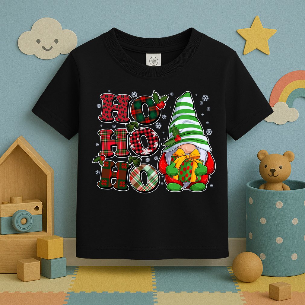 Funny Christmas Ho Ho Ho Gnome Toddler T-Shirt