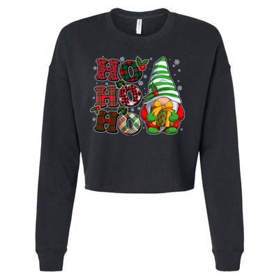 Funny Christmas Ho Ho Ho Gnome Cropped Pullover Crew