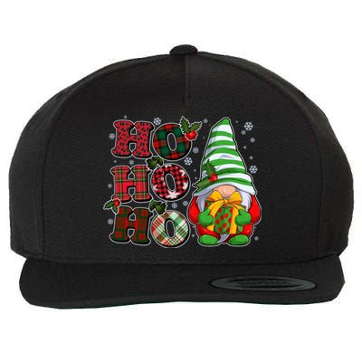 Funny Christmas Ho Ho Ho Gnome Wool Snapback Cap