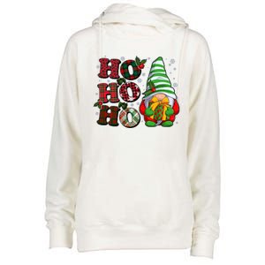 Funny Christmas Ho Ho Ho Gnome Womens Funnel Neck Pullover Hood