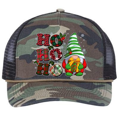 Funny Christmas Ho Ho Ho Gnome Retro Rope Trucker Hat Cap