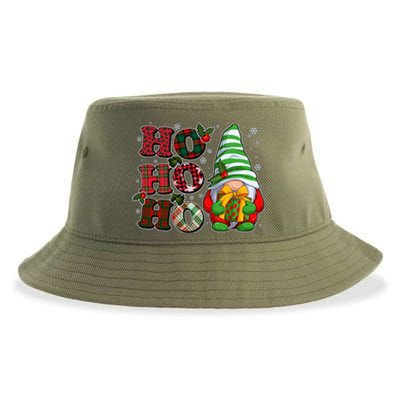 Funny Christmas Ho Ho Ho Gnome Sustainable Bucket Hat