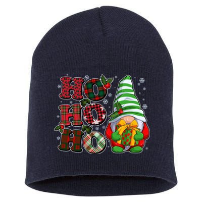 Funny Christmas Ho Ho Ho Gnome Short Acrylic Beanie