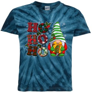 Funny Christmas Ho Ho Ho Gnome Kids Tie-Dye T-Shirt