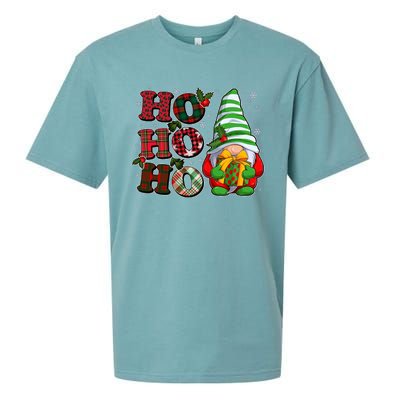 Funny Christmas Ho Ho Ho Gnome Sueded Cloud Jersey T-Shirt