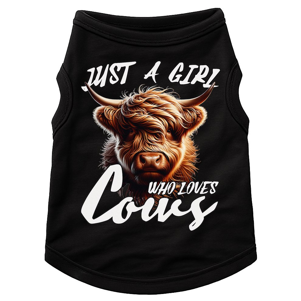Funny Cute Highland Cow Just A Girl Who Loves Cows Doggie Tank