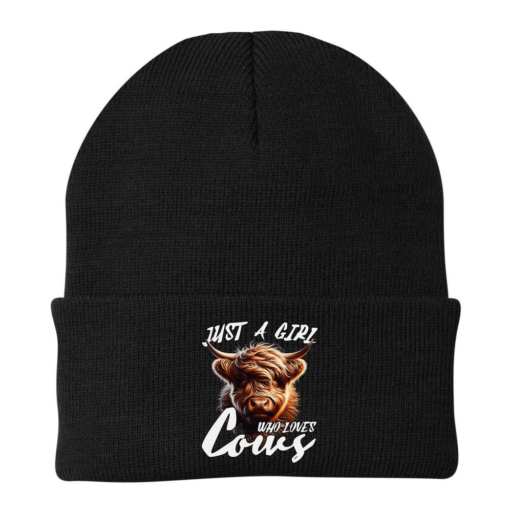 Funny Cute Highland Cow Just A Girl Who Loves Cows Beanie