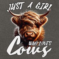 Funny Cute Highland Cow Just A Girl Who Loves Cows Cotton Canvas Backpack