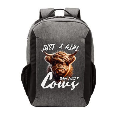 Funny Cute Highland Cow Just A Girl Who Loves Cows Vector Backpack