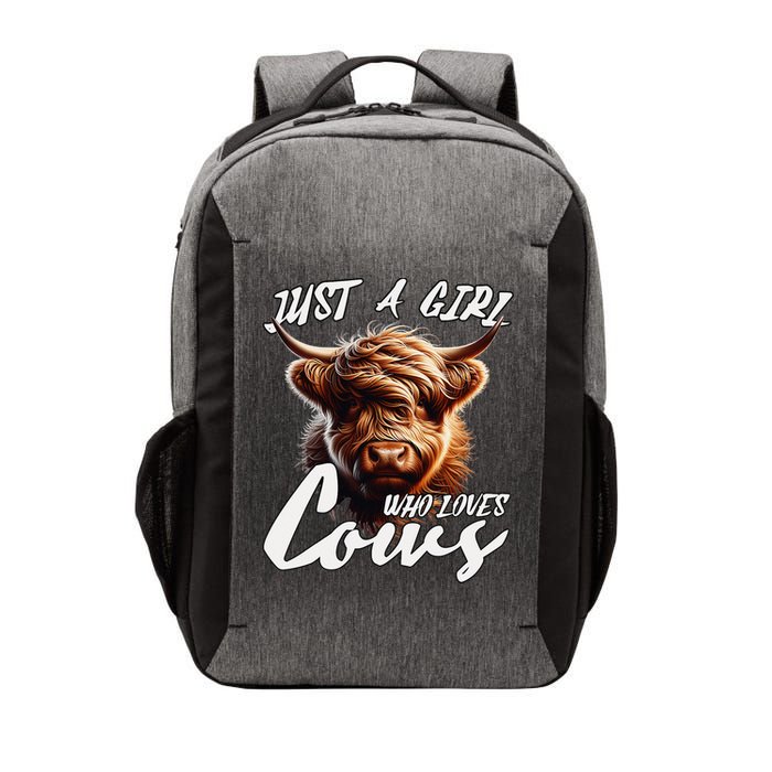 Funny Cute Highland Cow Just A Girl Who Loves Cows Vector Backpack