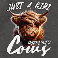 Funny Cute Highland Cow Just A Girl Who Loves Cows Vector Backpack