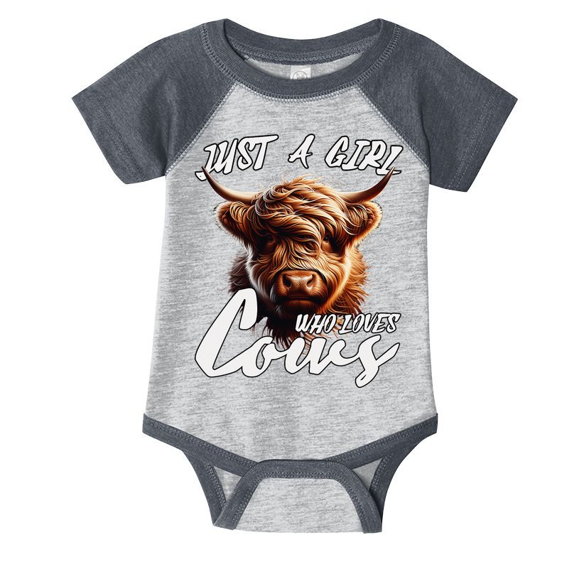 Funny Cute Highland Cow Just A Girl Who Loves Cows Infant Baby Jersey Bodysuit