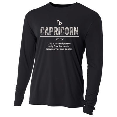 Funny Capricorn Horoscope Definition for Astrologers Cooling Performance Long Sleeve Crew