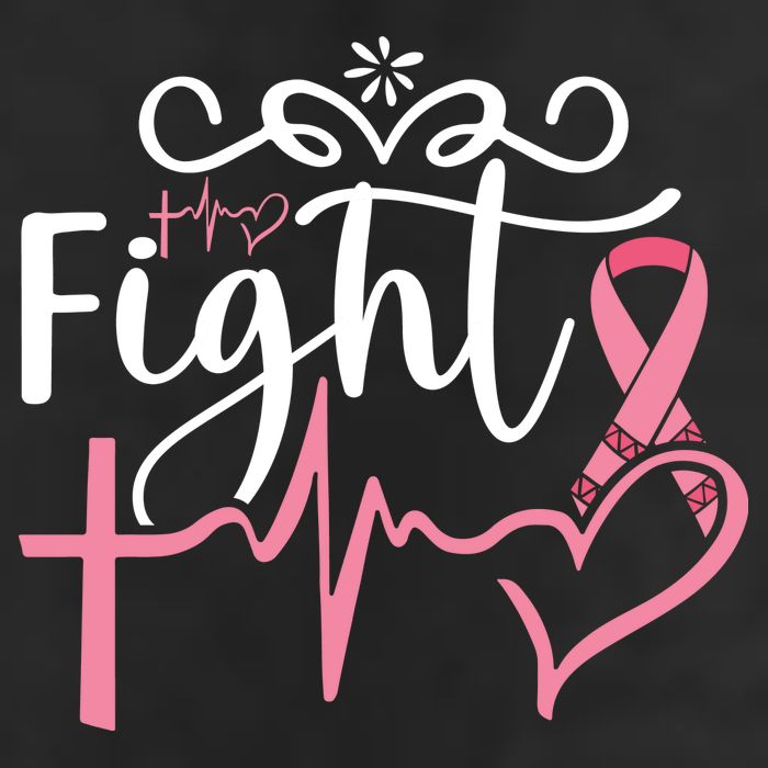Fight Cross Heartbeat Pink Ribbon Breast Cancer Hat