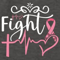 Fight Cross Heartbeat Pink Ribbon Breast Cancer Vector Backpack