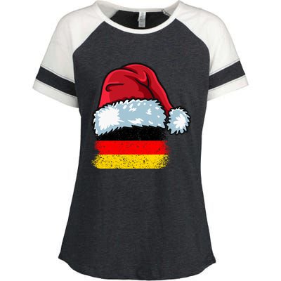 Funny Christmas Hat For Happy Germany Costume Enza Ladies Jersey Colorblock Tee