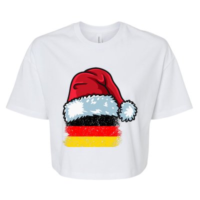 Funny Christmas Hat For Happy Germany Costume Bella+Canvas Jersey Crop Tee