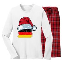 Funny Christmas Hat For Happy Germany Costume Women's Long Sleeve Flannel Pajama Set 