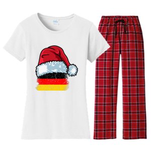 Funny Christmas Hat For Happy Germany Costume Women's Flannel Pajama Set