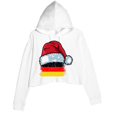 Funny Christmas Hat For Happy Germany Costume Crop Fleece Hoodie