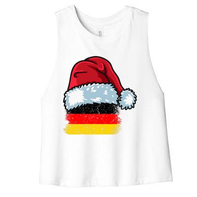 Funny Christmas Hat For Happy Germany Costume Women's Racerback Cropped Tank