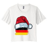 Funny Christmas Hat For Happy Germany Costume Women's Crop Top Tee