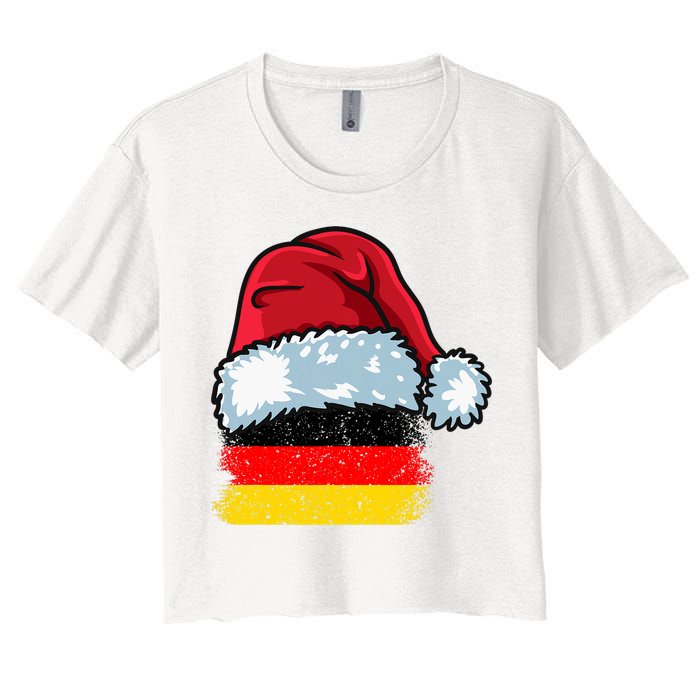 Funny Christmas Hat For Happy Germany Costume Women's Crop Top Tee