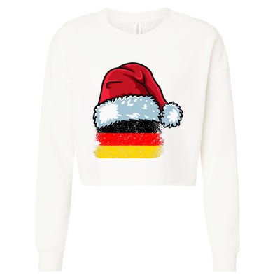 Funny Christmas Hat For Happy Germany Costume Cropped Pullover Crew