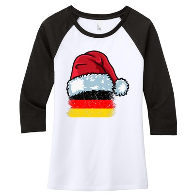 Funny Christmas Hat For Happy Germany Costume Women's Tri-Blend 3/4-Sleeve Raglan Shirt