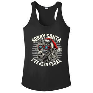 Funny Christmas Horse Saying Sorry Santa IVe Been Feral Cool Gift Ladies PosiCharge Competitor Racerback Tank